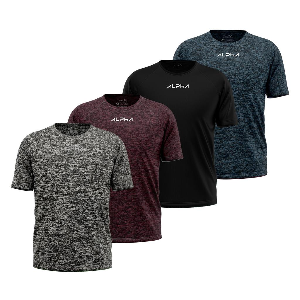 Kit 4 Camisetas New Fluid Dry Alpha Co Masculina em Oferta na Shopee