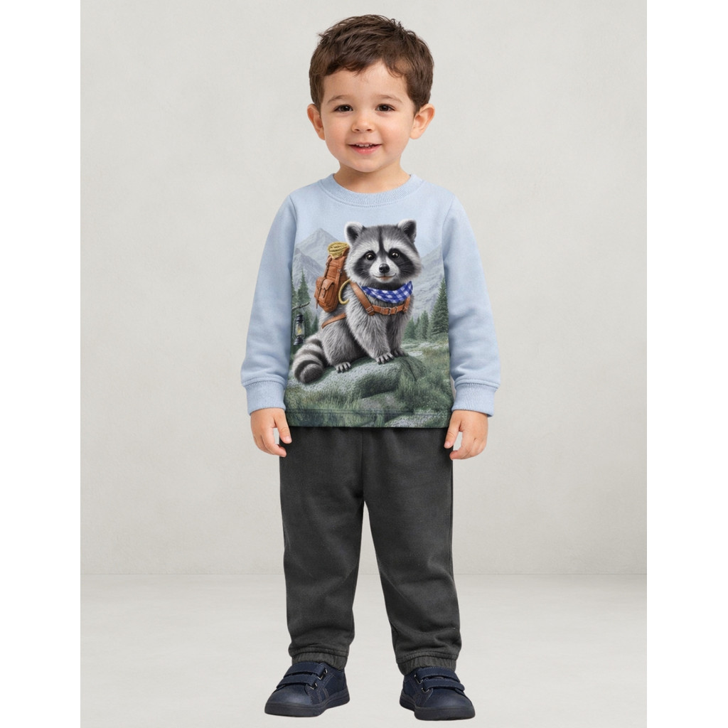 Conjunto Infantil Kyly Masculino Inverno Moletom Peluciado Guaxinim Aventureiro Confortável 1001577