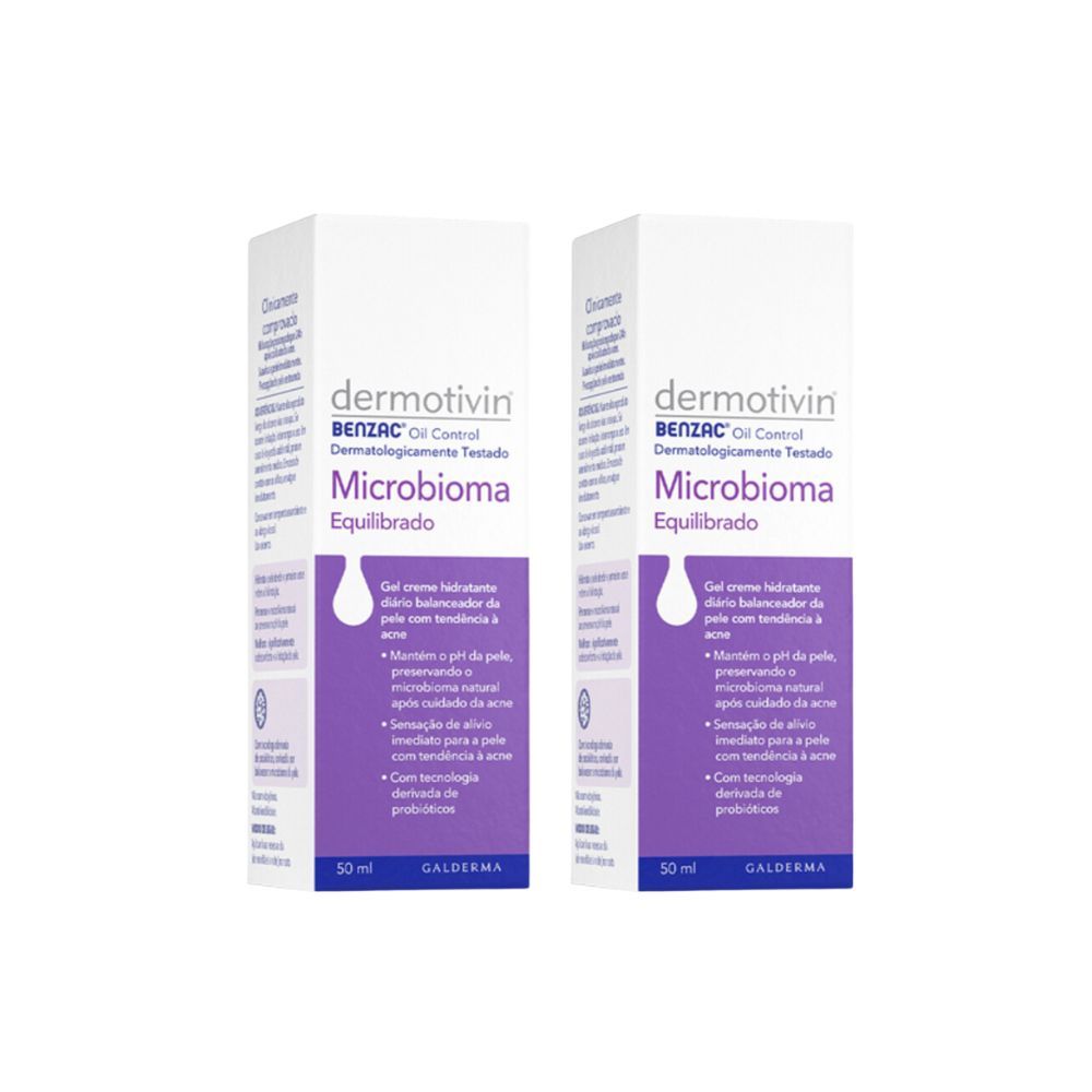 Kit 2 Dermotivin Benzac Oil Control Microbioma Equilibrado 50ml em Oferta na Shopee
