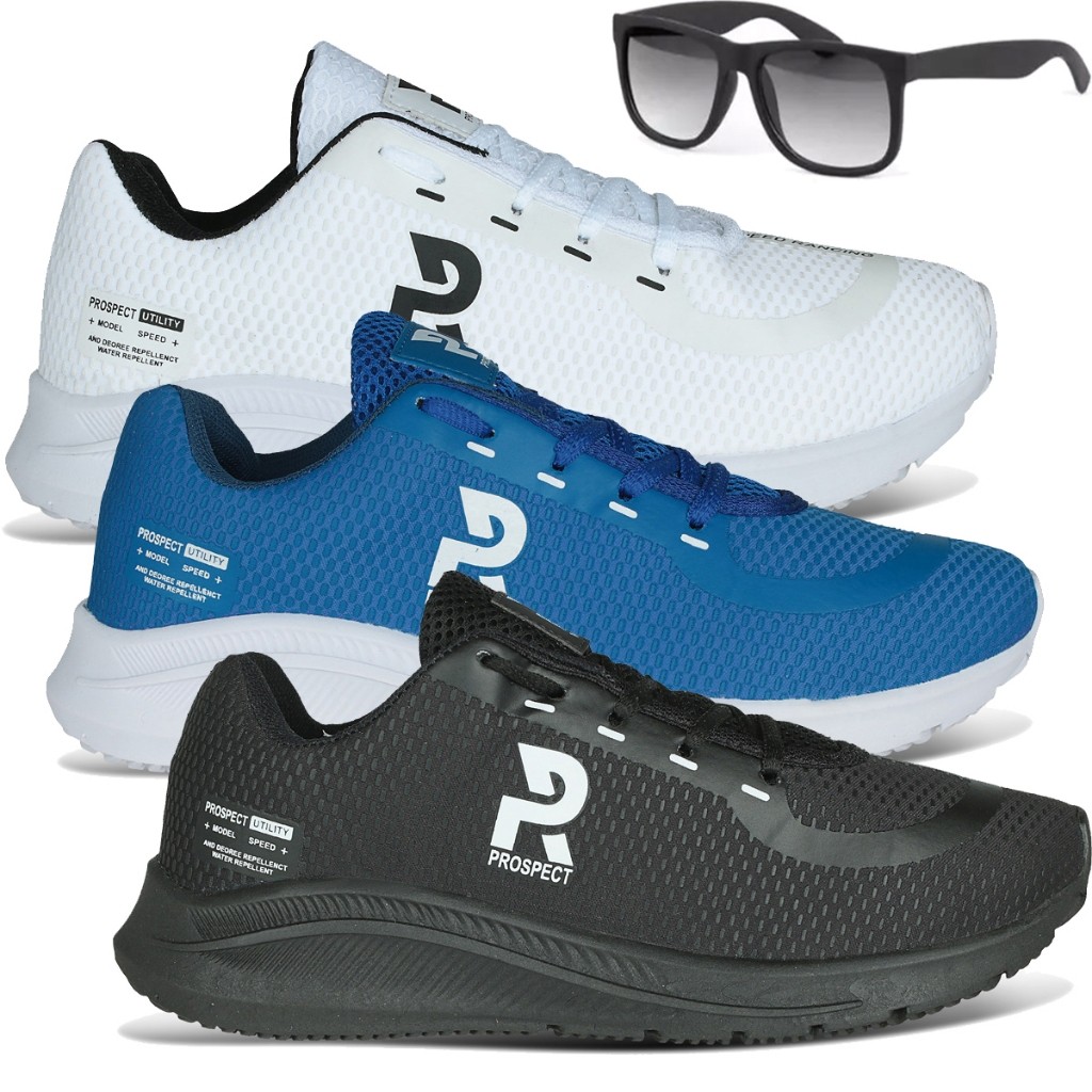 Kit 3 Tênis Masculino Prospect Speed Leve Macio Mais Vendido Oferta + Óculos