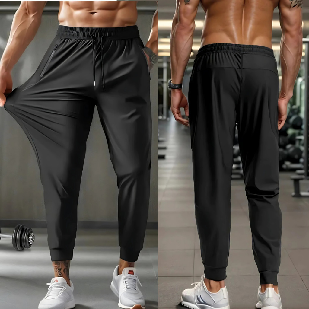 Calça Masculina Com Elastano Para Academia Esportiva Fitness Slim Fit Jogger Dry Fit Furadinho Leve Praticar Esportes