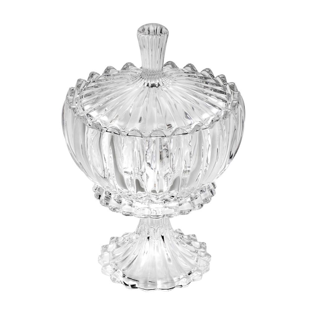 Potiche Decorativo de Cristal com Pé e Tampa Geneva 11cm x