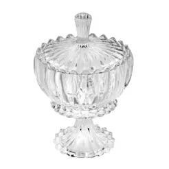 Potiche Decorativo de Cristal com Pé e Tampa Geneva 11cm x