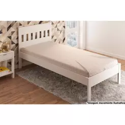 Cama Solteiro CM8006 Branco - Tecno Mobili