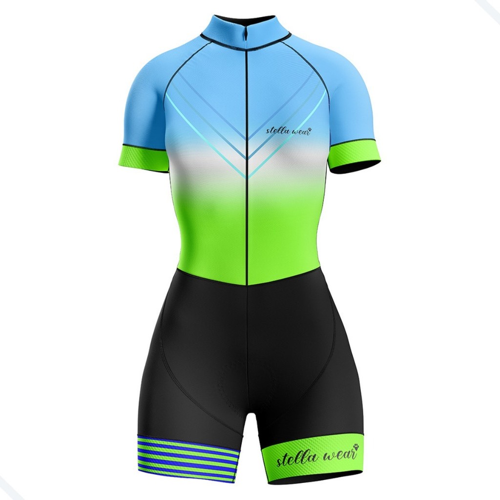 Macaquinho Ciclismo Feminino Profissional Gel Acolchoado UV Proteção MTB Speed Stella Sky em Oferta na Shopee