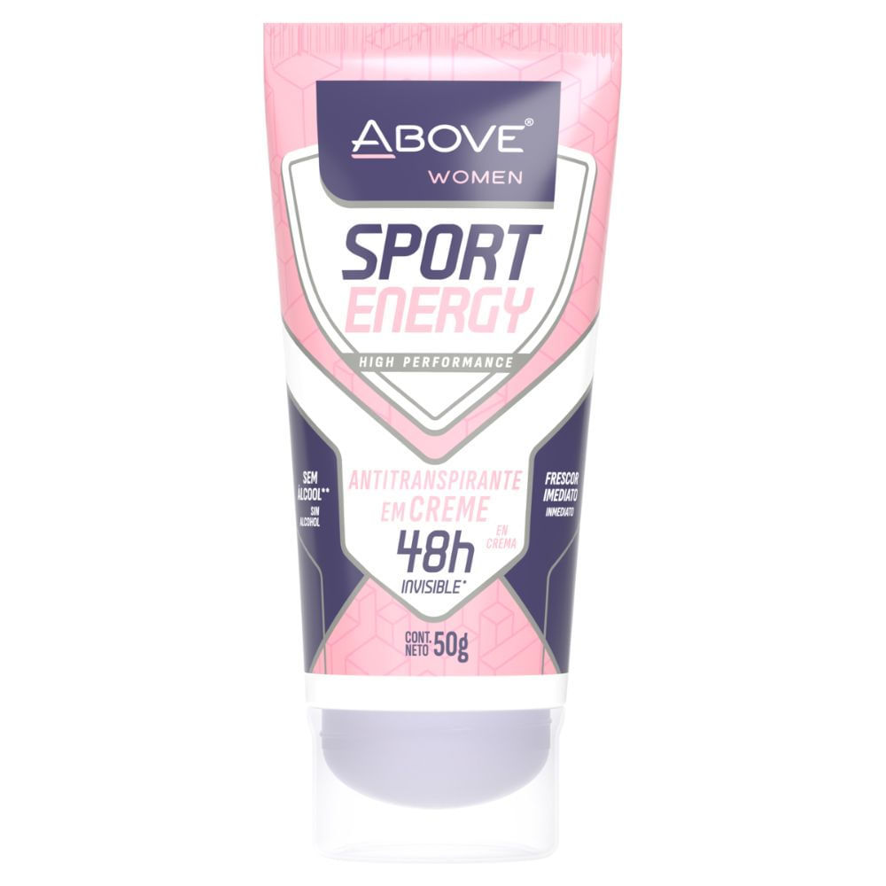 Desodorante Creme Above Women Invisible Sport Energy 50g em Oferta na Shopee
