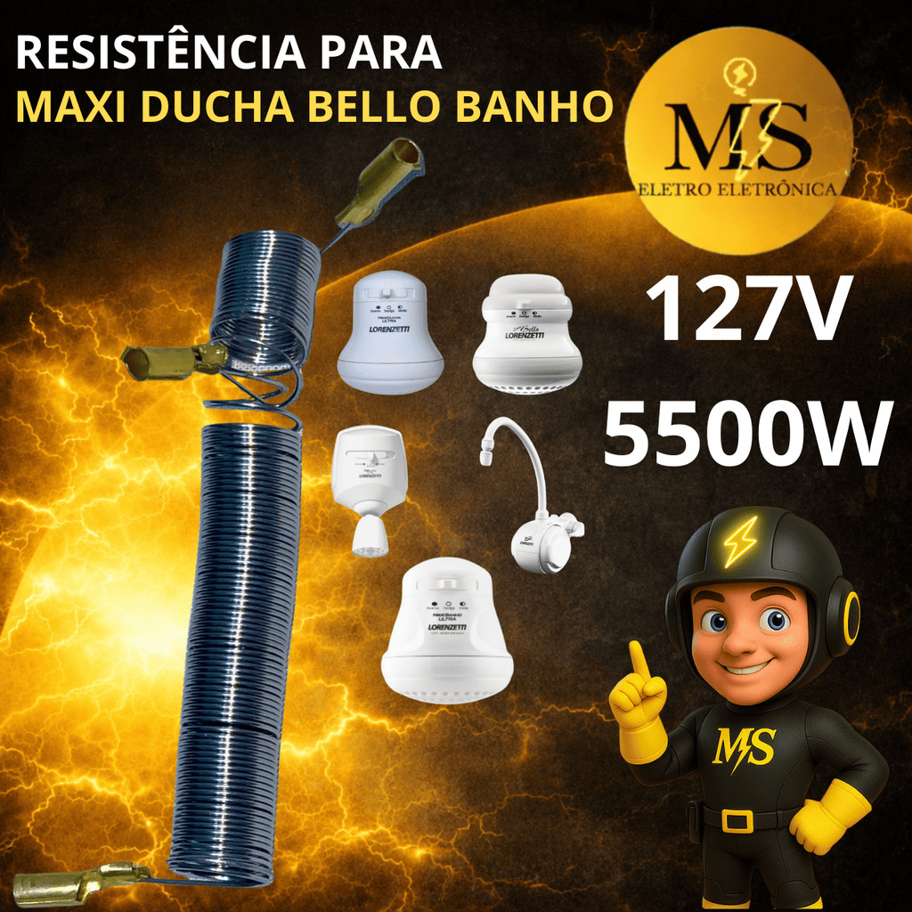 Resistência Lorenzetti Maxi Ducha e Bello Banho 127v 5500w Ms Eletro Eletrônica