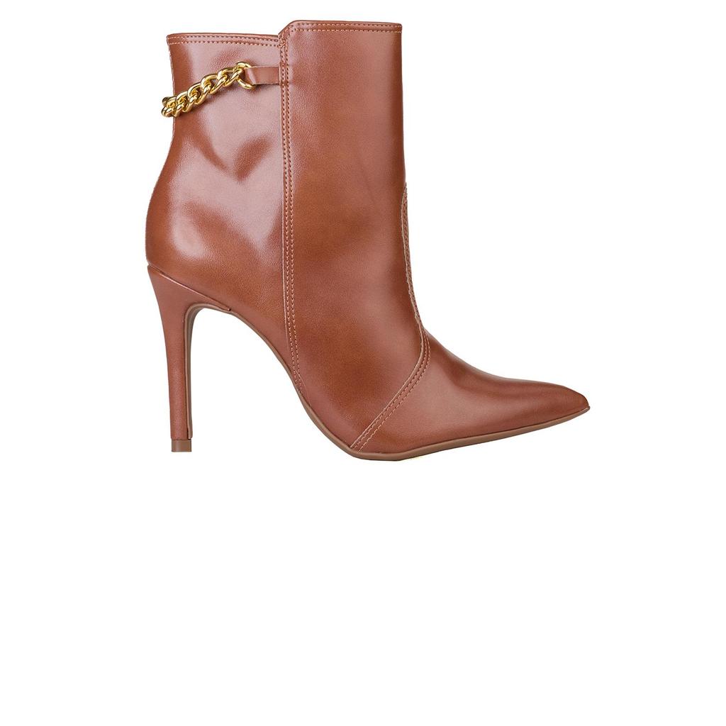 Bota Bebecê Ankle Boot Corrente Salto Alto