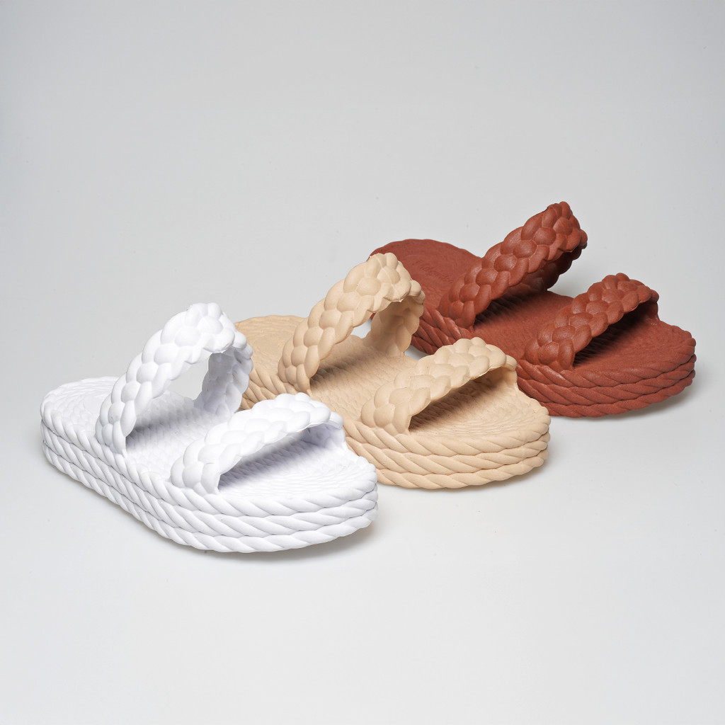 Papete Sandália Flatform Chinelo Entrega Imediata Tiras Tranças Anabela