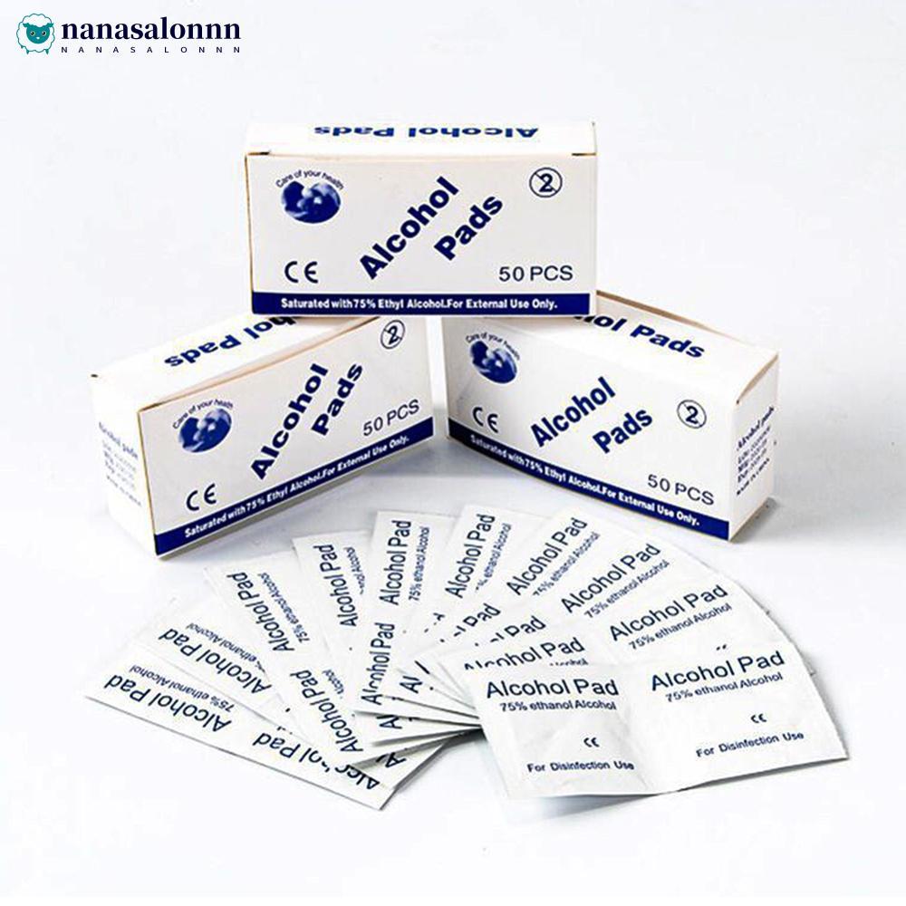 NANASALONNN 100/50 Pçs Almofadas De Algodão Álcool Descartáveis Desinfetante Limpar Lente Da Câmera Tablet Relógios Ferr