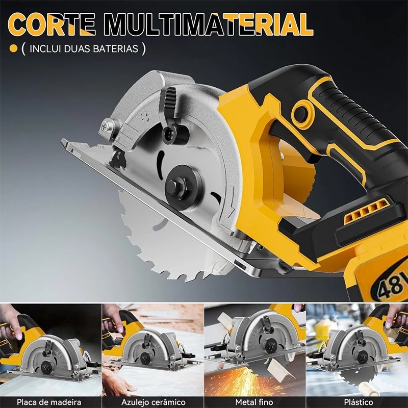 48V Serra Mármore Elétrica 1000W Com 2 Baterias e 2 Discos Muito Poderosas Sem Escova Profissional em Oferta na Shopee