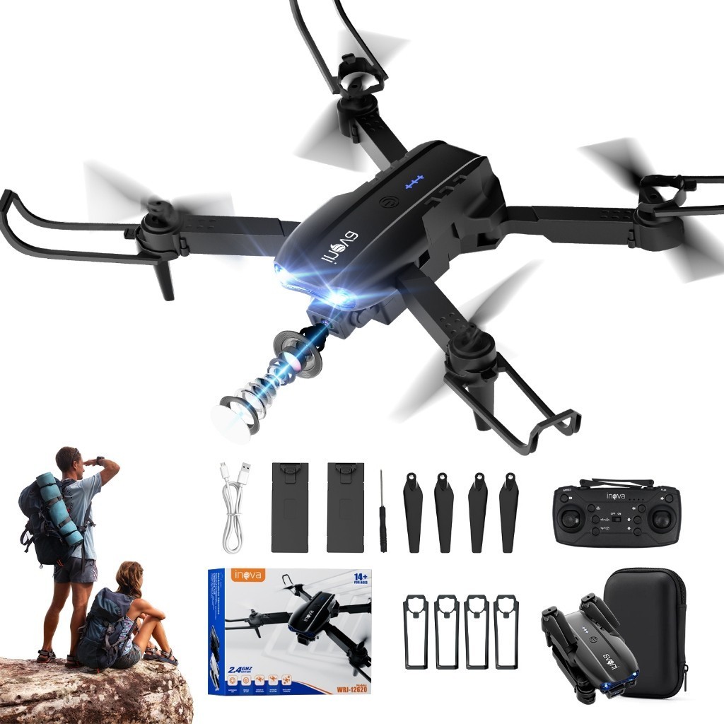 Mini Drone Inova Obstáculos Câmera Dupla Hd Iniciante Preto WRJ-12620
