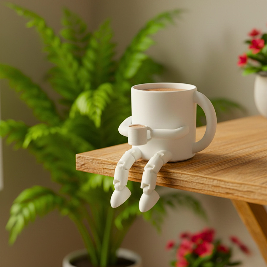 Oferta Especial Boneco Xícara 3D Pernas Articuladas Decoração Setup Gamer Soft
