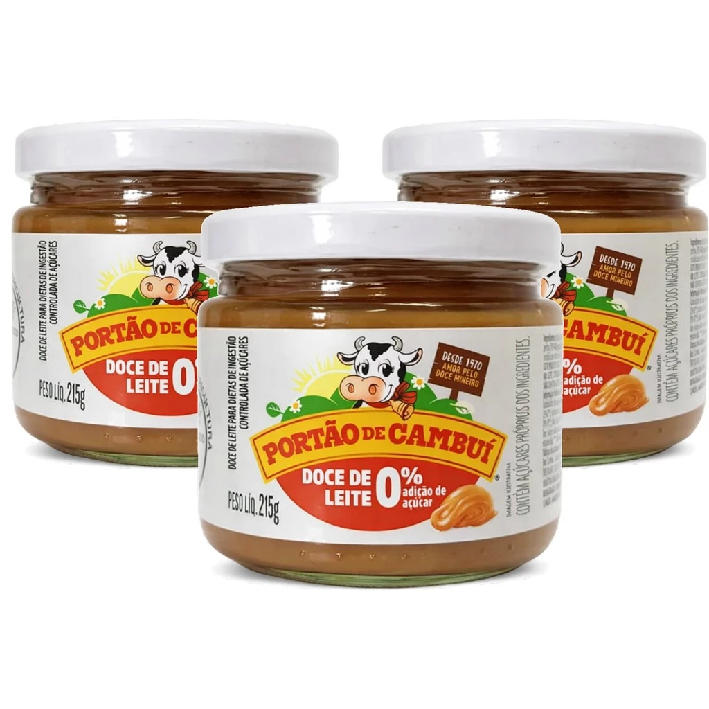 Kit 3 Doce de Leite Zero Açucar PORTÃO DO CAMBUI 215g