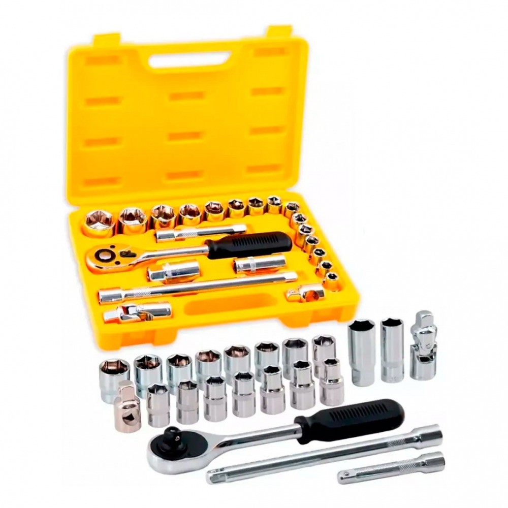 Jogo de soquete sextavado 10 a 32 mm encaixe 1/2" com 22 peças - 08533 Titanium em Oferta na Shopee