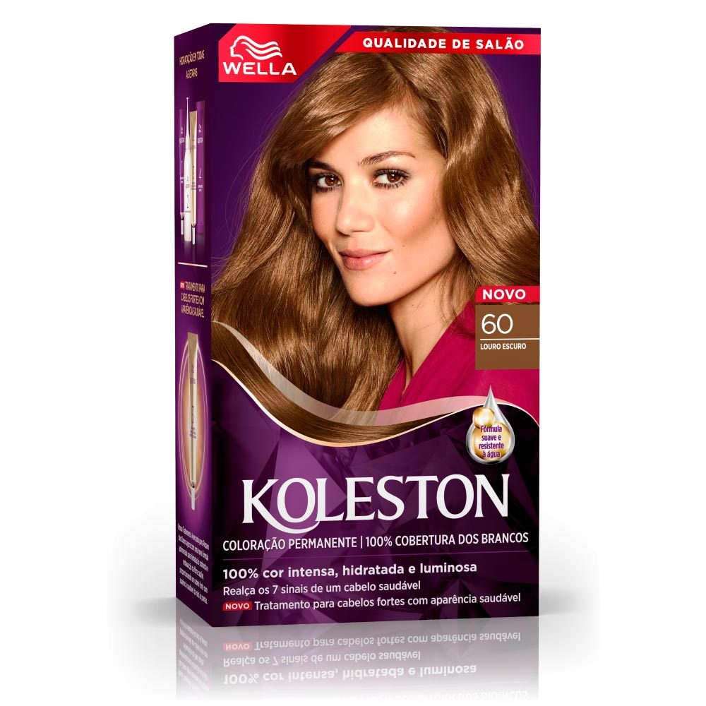 Tintura Creme Koleston Wella Louro Escuro 60 Kit em Oferta na Shopee