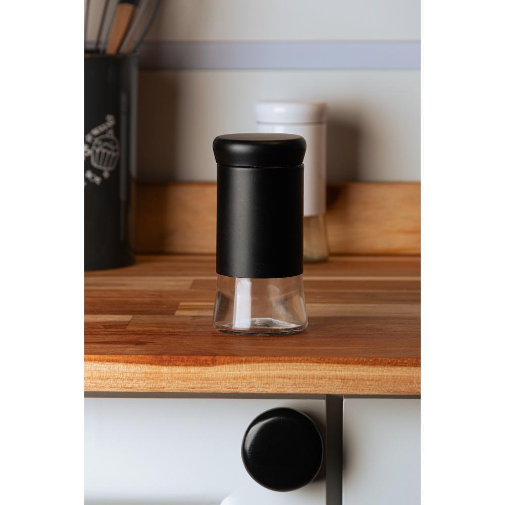 Porta Tempero Preto Vidro  Versatile 135ml  - Wolff