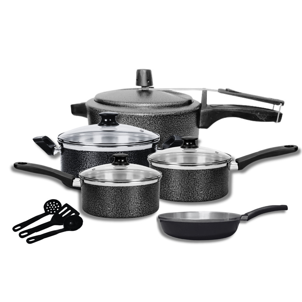 Conjunto Completo Jogo De Panelas e Caçarolas 8 Peças com Tampa de Vidro