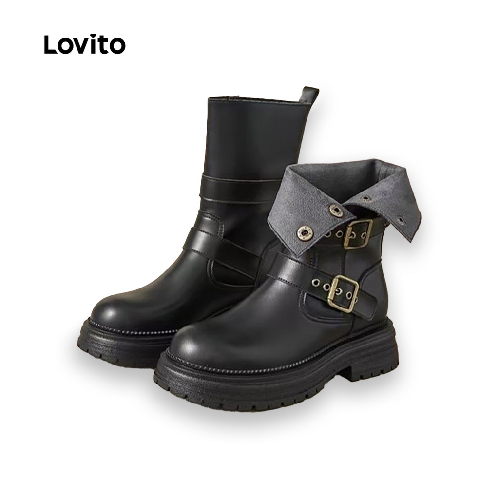 Lovito Botas Casuais para Mulheres para O Deslocamento diário LFA97019 em Oferta na Shopee