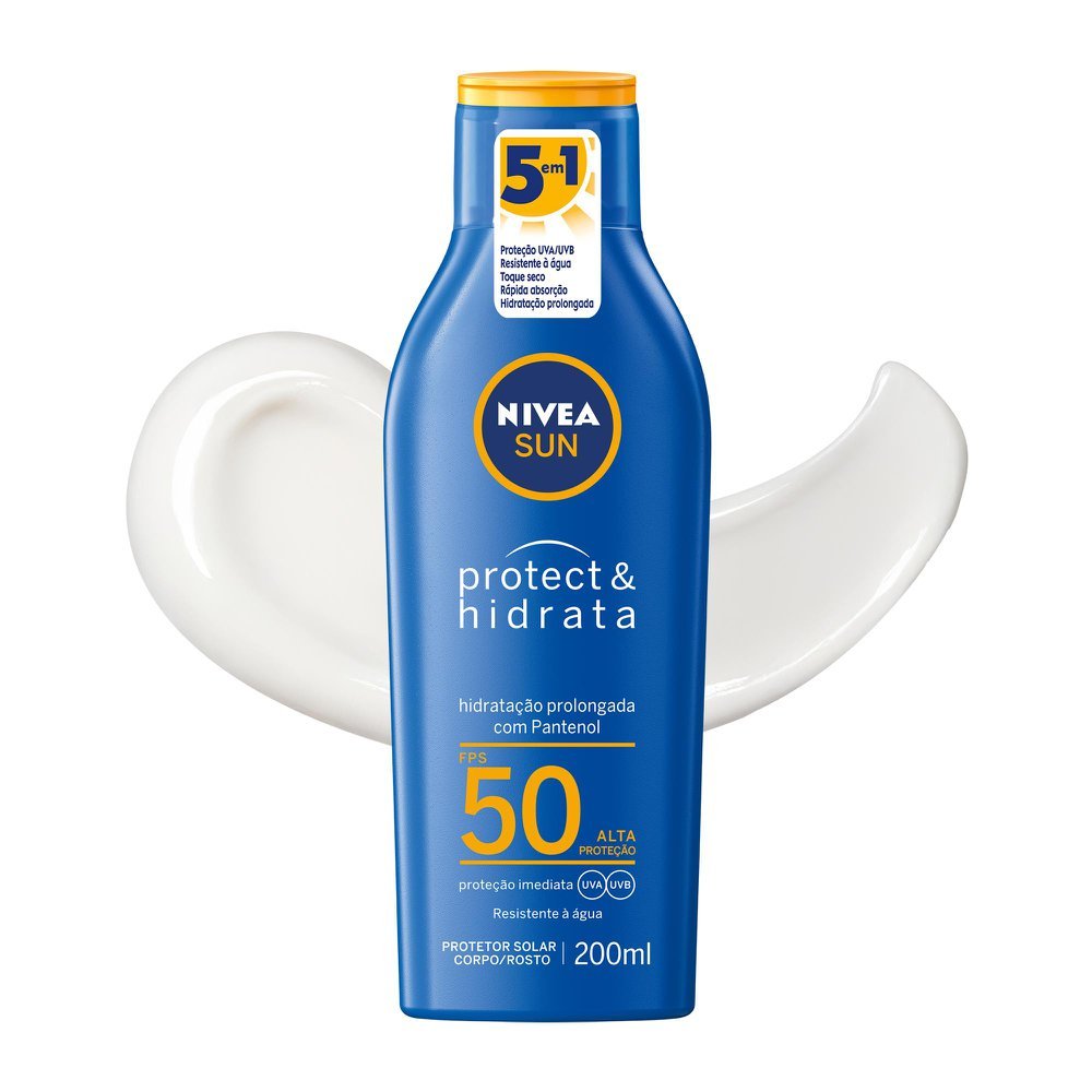 Protetor Solar Nivea Sun Protect & Hidrata FPS 50 200ml em Oferta na Shopee