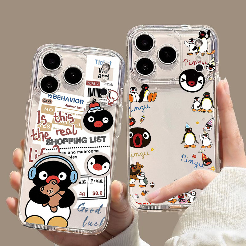Capa Para Samsung Galaxy A57 A56 A36 A26 A55 A16 A15 A07 A06 A54 A53 A52 Pinguim Bonito Pingu Transparente Silicone Padr