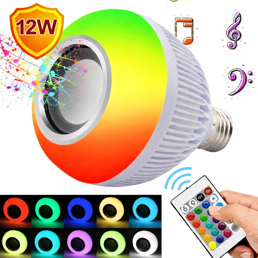 Lampada Musical Caixa de Som Bluetooth LED Rgb Controle - Miniatura 4