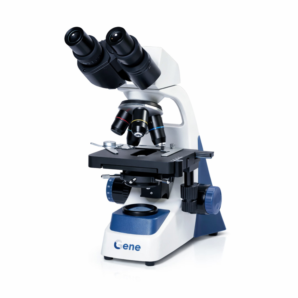 Microscópio Biológico Binocular 1600x LED Revólver Quádruplo Óleo Imersão Microscopia Laboratório Pesquisa Ensino