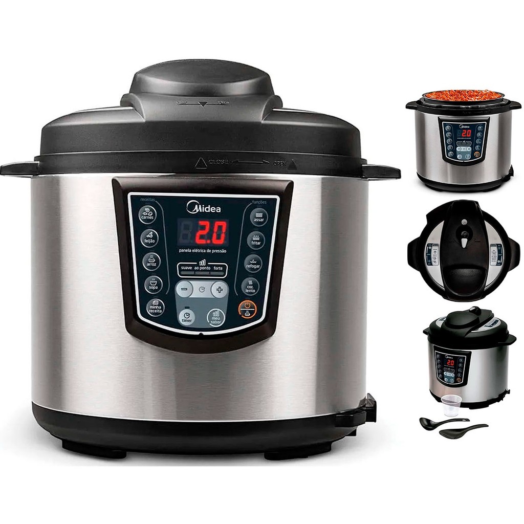 Panela de Pressão Elétrica 6 L Digital Inox Midea PPA71