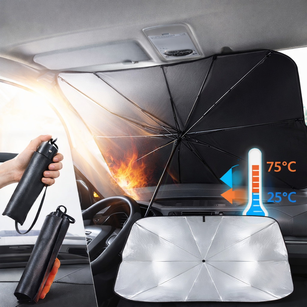 Guarda-Sol para Para-Brisa de Carro Dobrável Tipo Guarda-Chuva Protetor Solar em Oferta na Shopee