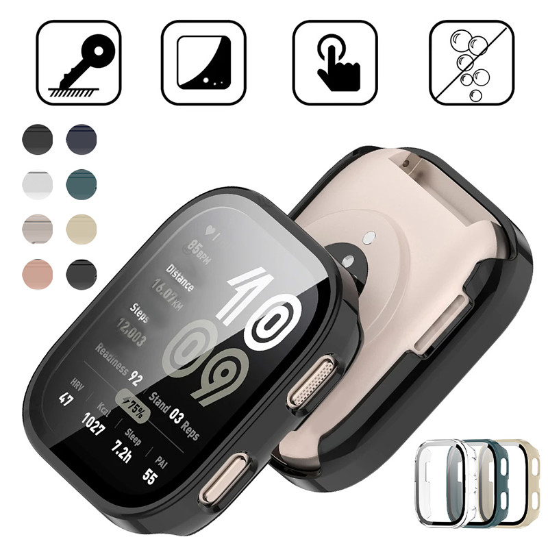 Capa Para PC Smartwatch Amazfit Bip 6 Anti Gores Protetor De Tela De Vidro Temperado Completo Acessórios