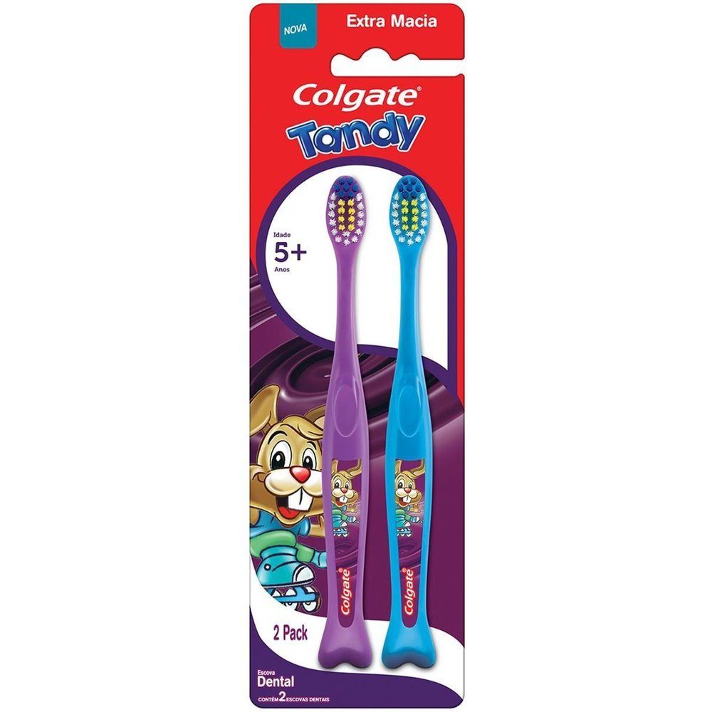 Escova Dental Infantil Colgate Tandy Extra Macia Cores Sortidas 2 Unidades em Oferta na Shopee