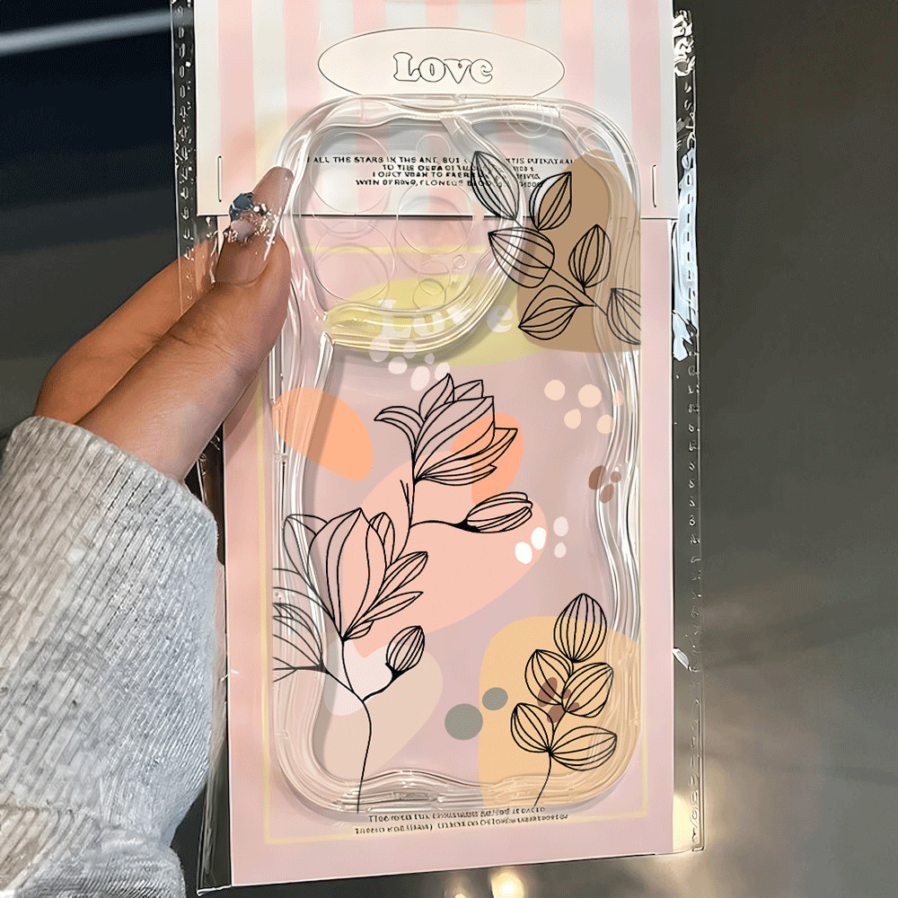 Capinha Transparente Para IPhone 17 16 15 14 13 12 11 Plus Pro Max Ar Normal Capa Silicone Retro Flor Caso De Telefone em Oferta na Shopee