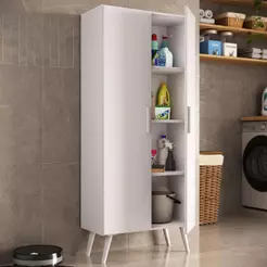 Armário de Lavanderia Multiuso 2 Portas 68cm Retrô Urban Multimóveis MP6038