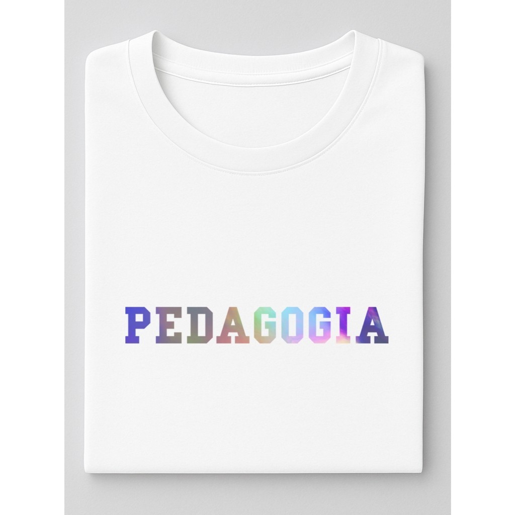 camisa Blusa Pedagogia Feminina Unissex Camiseta Fonte Degradê Faculdade 100% Algodão Premium