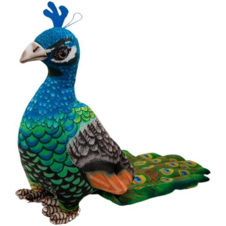 Pelúcia De Pavão Realista Fofa Brinquedo De Colorido De 10 Polegadas Com Cauda Longa Presente De Aniversário Macio Para