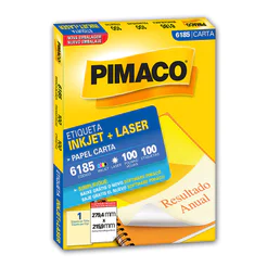 Etiqueta inkjet/laser carta 6185 com 100 folhas Pimaco