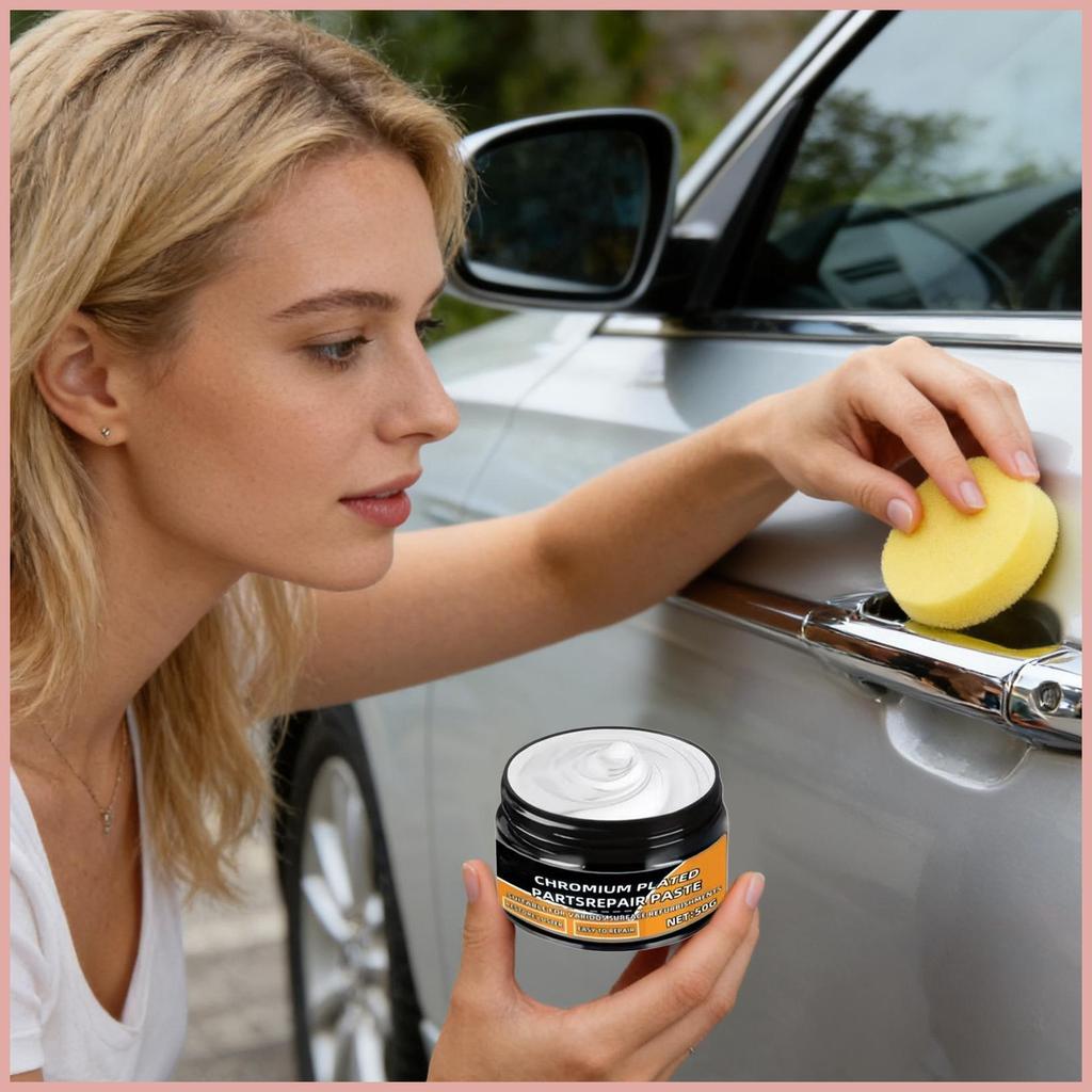 Limpador Cromado 50g , Pasta De Remoção De Oxidação Com Esponja , Reparo De Arranhões De Carro Para Barcos , Automóveis 