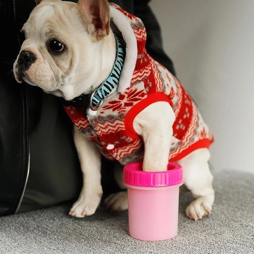 Copo Limpador Patas Silicone Cachorro Balde Limpeza Pet Passeio Unha Sujeira Bacia Achadinhos