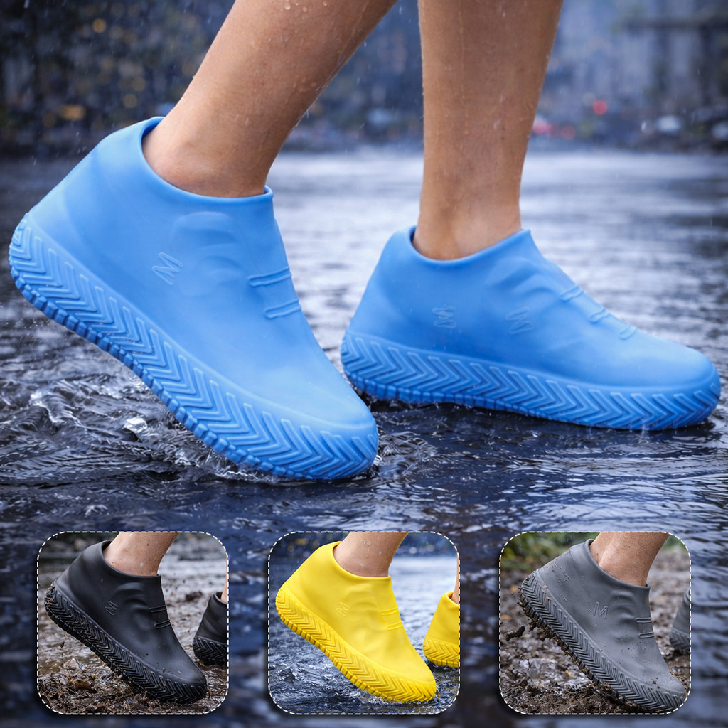 Capa de Chuva Para Sapato Silicone Impermeável Calçado Bota Protetor Tênis e Pé Moto Chuva Água
