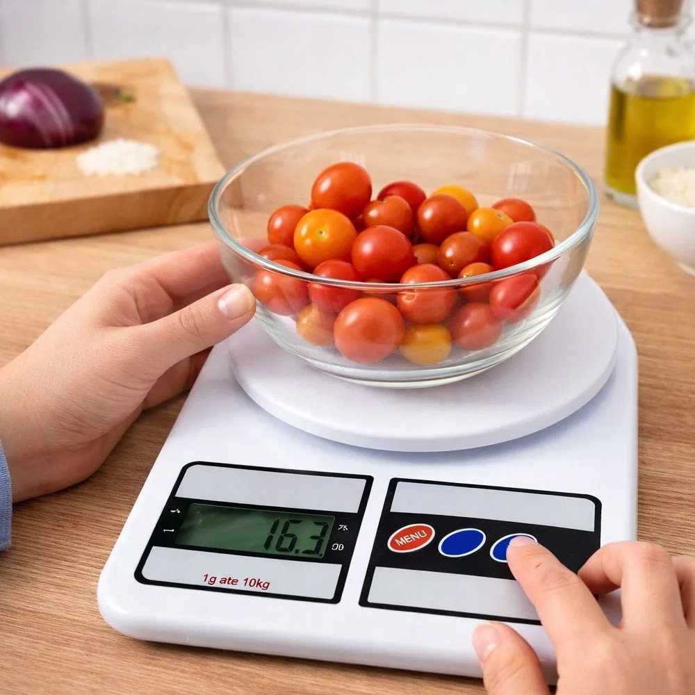 Balança Digital de Cozinha Alta Precisão 10kg LCD Medidor de Alimentos Dieta Compacta Portátil achadinhos