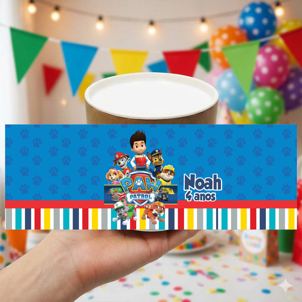 Rótulo Adesivo Tubolata 5x6 /7x6 Personalizado *PATRULHA CANINA* Fazemos qualquer tema