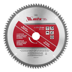 Disco Serra Circular Alumínio 250mm 80 Dentes MTX