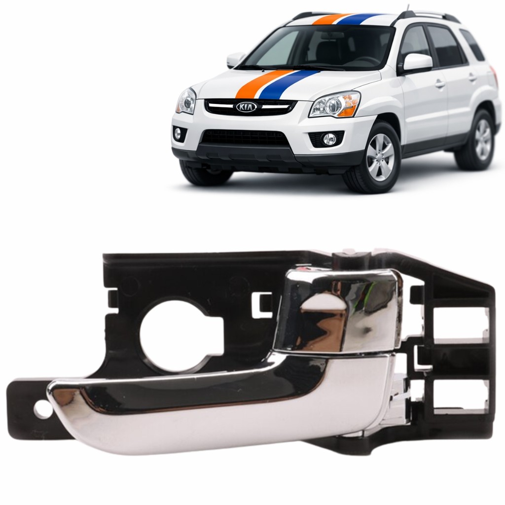 Maçaneta Interna Porta Direita Kia Sportage 2005 a 2010 Cromada Dianteira Traseira OEM 826201F010 Original