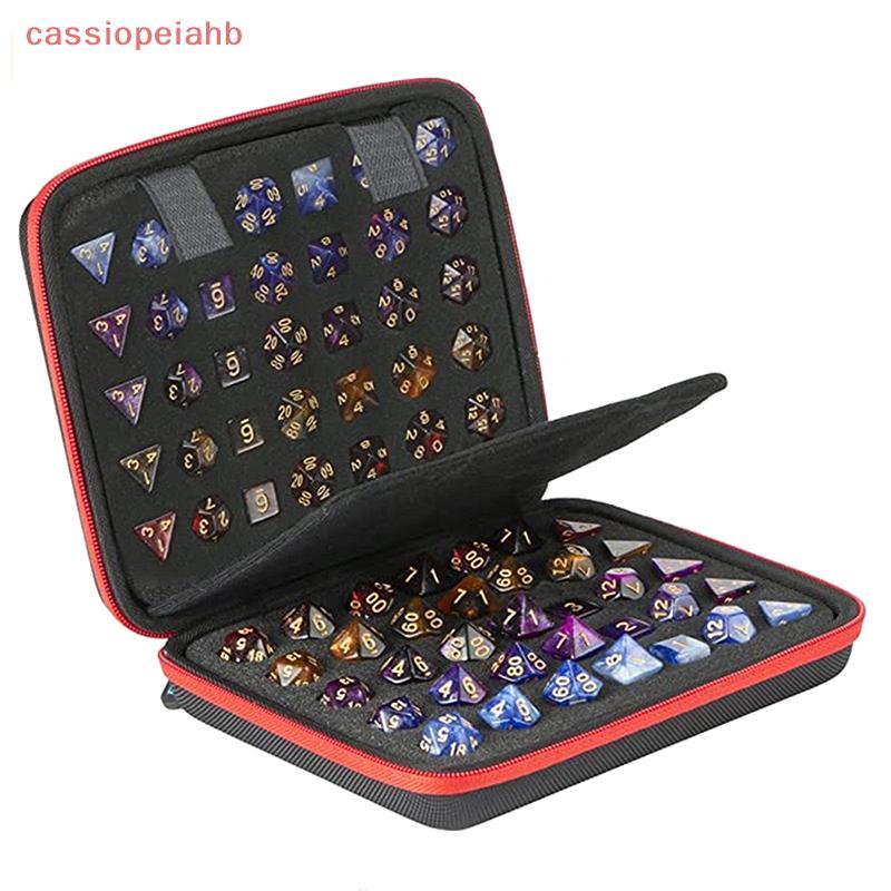 (cassiopeiahb) Estojo De Transporte Rígido Para Jogos De Tabuleiro RPG Paage De Dados EVA 70 Furos Bolsa Com Divisória P