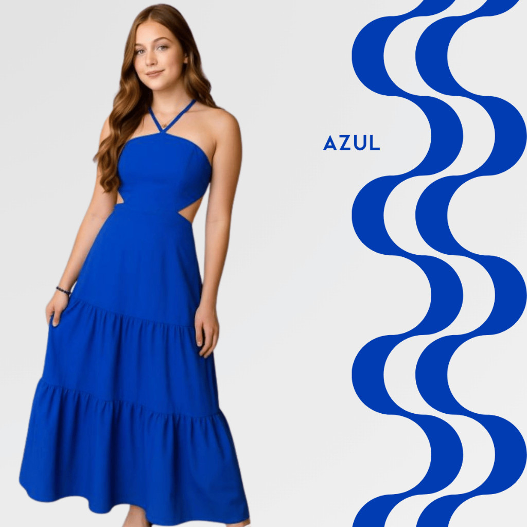 Vestido Longo Feminino Alcinha Soltinho Elegante Festa Casamento juvenil