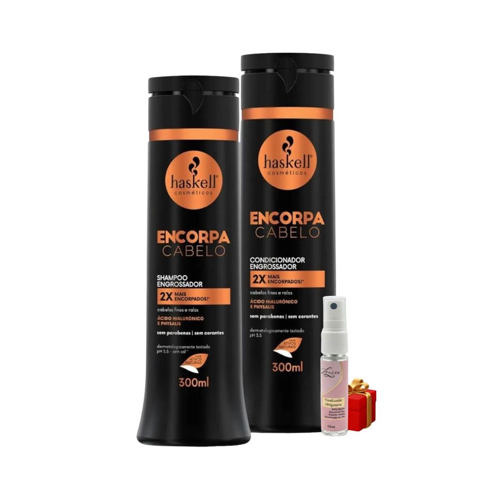Kit Haskell Encorpa Shampoo 300ML  + 1 Condicionador 300ML + Presente Lourre 15ml