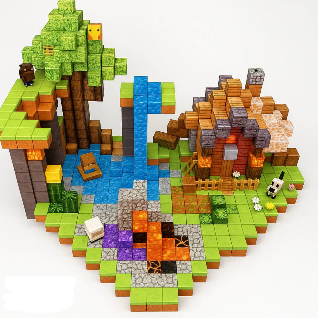 Blocos + Boneco de construção magnéticos Brinquedos educativos infantis DIY Jogo de Montagem em Oferta na Shopee