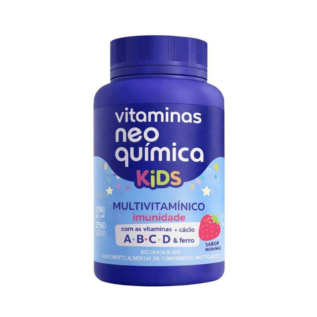 Vitamina Kids Neo Química Morango 60 Comprimidos