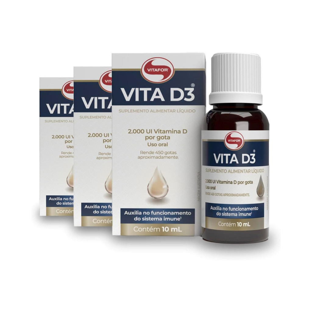 Kit 5 Vita D3 2000ui Vitafor 10ml em Gotas