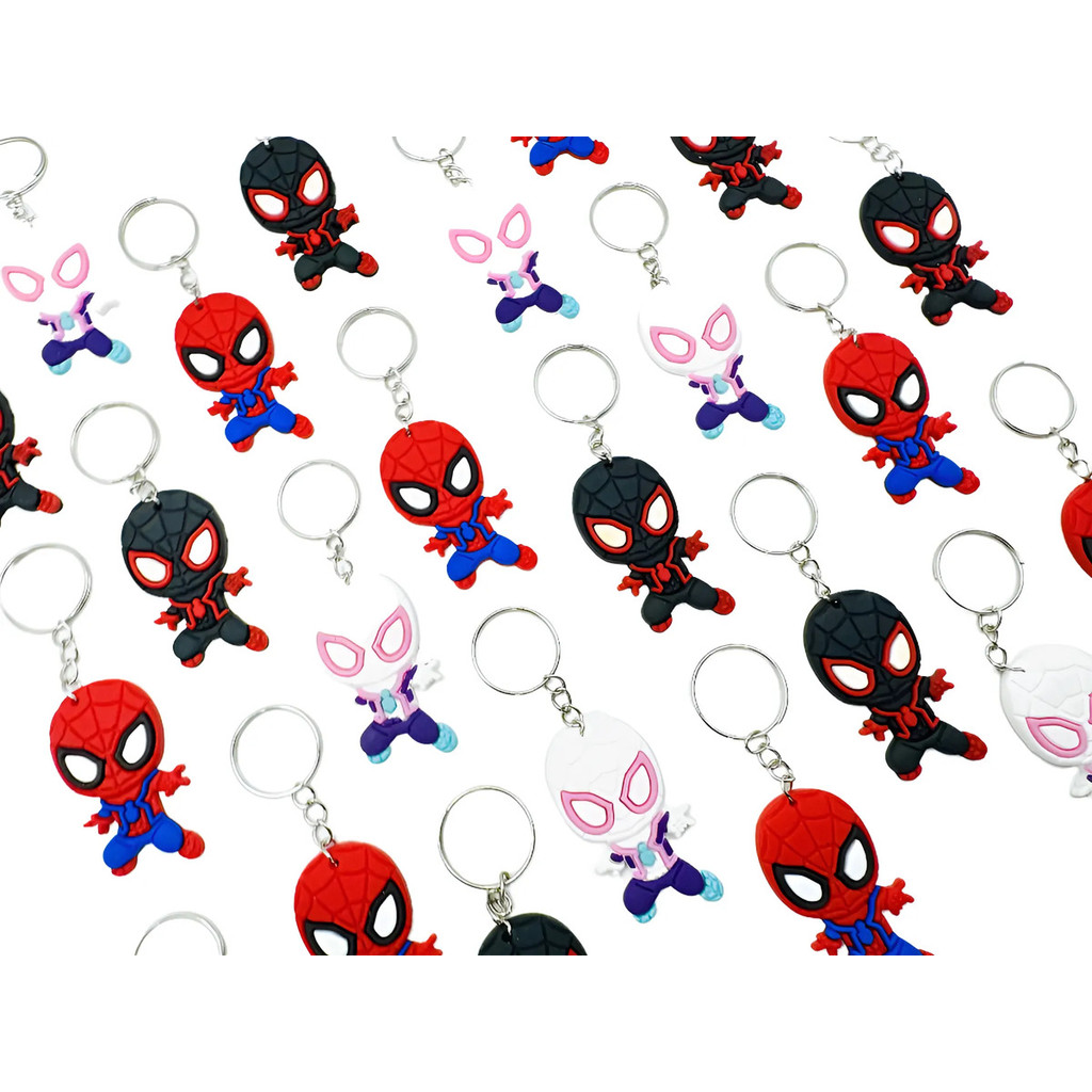 chaveiro turma Homem Aranha Melher Aranha Miles Morales 10peça